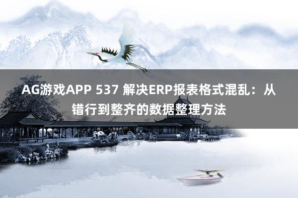 AG游戏APP 537 解决ERP报表格式混乱：从错行到整齐的数据整理方法