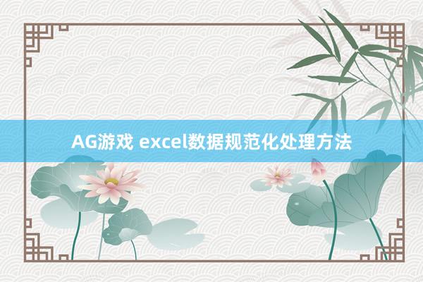 AG游戏 excel数据规范化处理方法