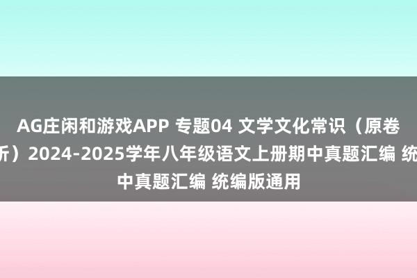AG庄闲和游戏APP 专题04 文学文化常识（原卷+答案解析）2024-2025学年八年级语文上册期中真题汇编 统编版通用