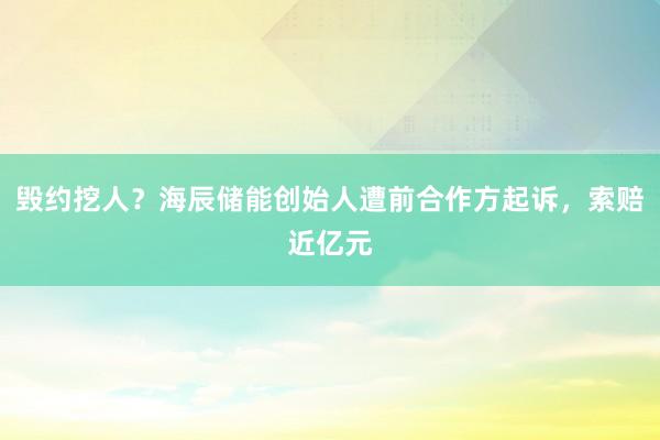 毁约挖人？海辰储能创始人遭前合作方起诉，索赔近亿元