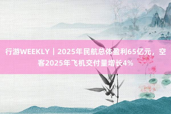 行游WEEKLY｜2025年民航总体盈利65亿元，空客2025年飞机交付量增长4%