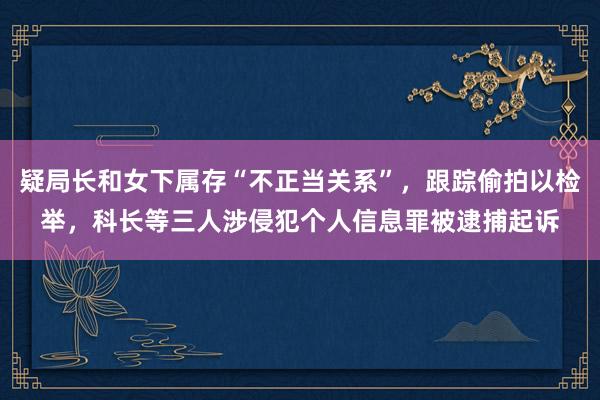 疑局长和女下属存“不正当关系”，跟踪偷拍以检举，科长等三人涉侵犯个人信息罪被逮捕起诉