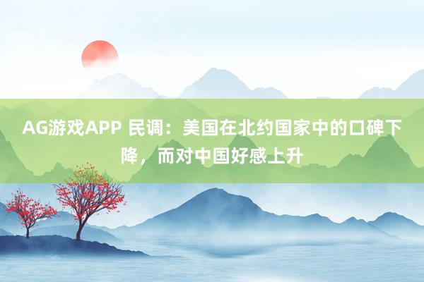 AG游戏APP 民调：美国在北约国家中的口碑下降，而对中国好感上升