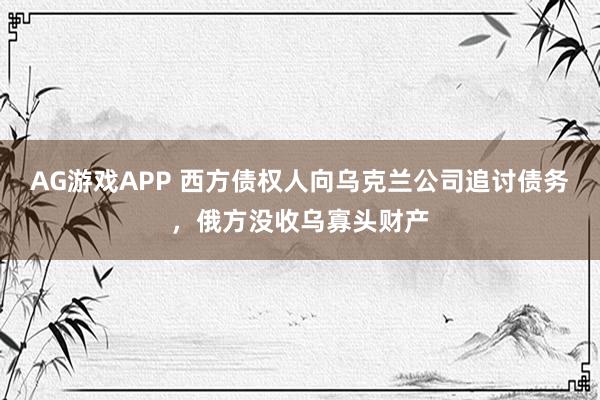 AG游戏APP 西方债权人向乌克兰公司追讨债务，俄方没收乌寡头财产