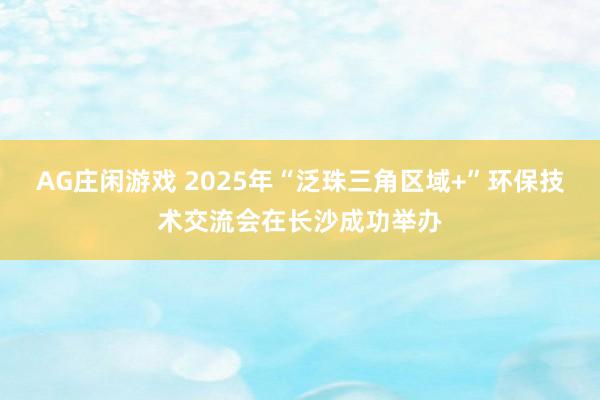 AG庄闲游戏 2025年“泛珠三角区域+”环保技术交流会在长沙成功举办