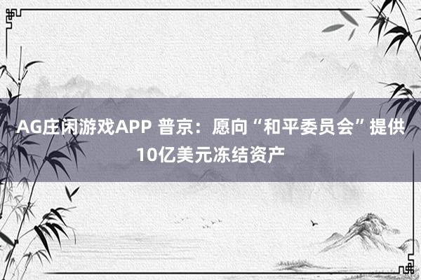 AG庄闲游戏APP 普京：愿向“和平委员会”提供10亿美元冻结资产
