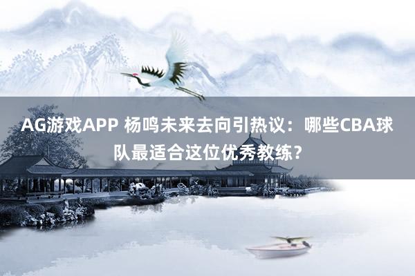 AG游戏APP 杨鸣未来去向引热议:哪些CBA球队最适合这位优秀教练?