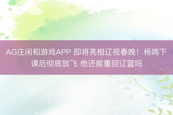 AG庄闲和游戏APP 即将亮相辽视春晚！杨鸣下课后彻底放飞 他还能重回辽篮吗