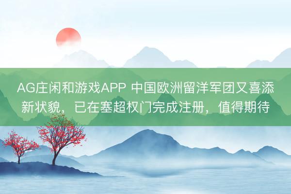 AG庄闲和游戏APP 中国欧洲留洋军团又喜添新状貌,已在塞超权门完成注册,值得期待